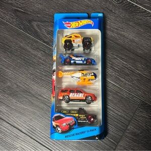 Hot Wheels Rescue Racers 5-Pack, Surf Rescue, Airlift, Search & Rescue